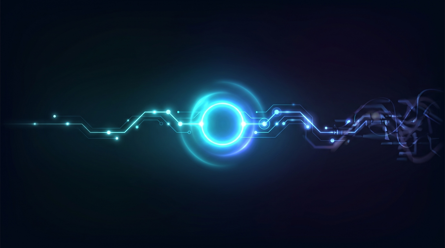 Programmatic SEO spectrum: a horizontal glowing line with one end (sparse high-quality) in dim cyan and the other end (dense spam-farm) in dark faded colors, with a bright pulse in the middle suggesting the sweet spot